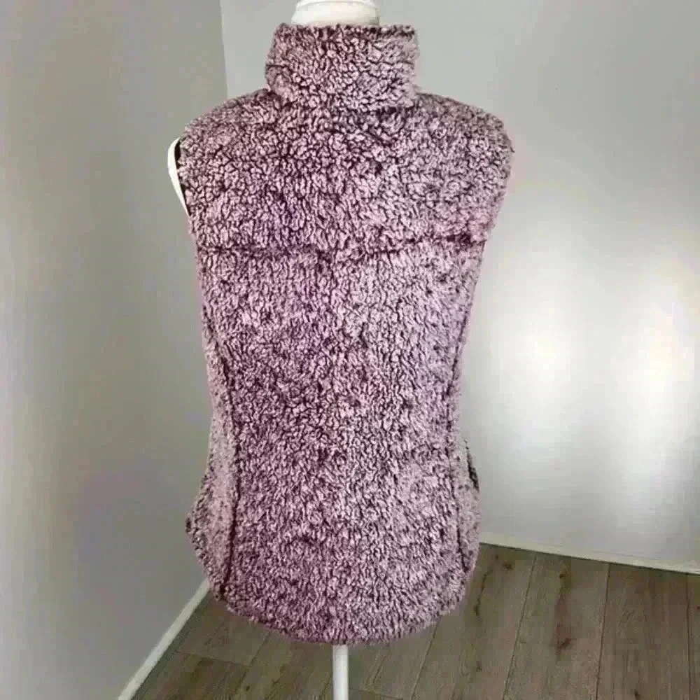 GreenTea Purple & White Sherpa Vest Size M - Picture 5 of 10